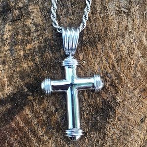 Sterling Silver Men’s Cross Necklace